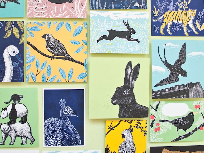 Custom postcard set 10 postcards with animal illustrations image 6