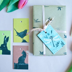 Set of 4 Gift Tags with animal illustrations image 6