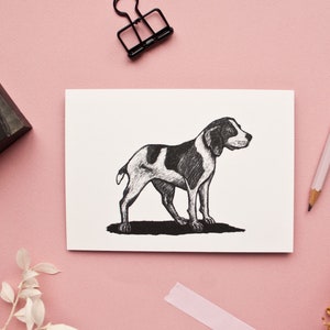 Postkarte Beagle, Hunde Illustration A6