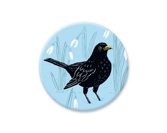 Round blackbird magnet
