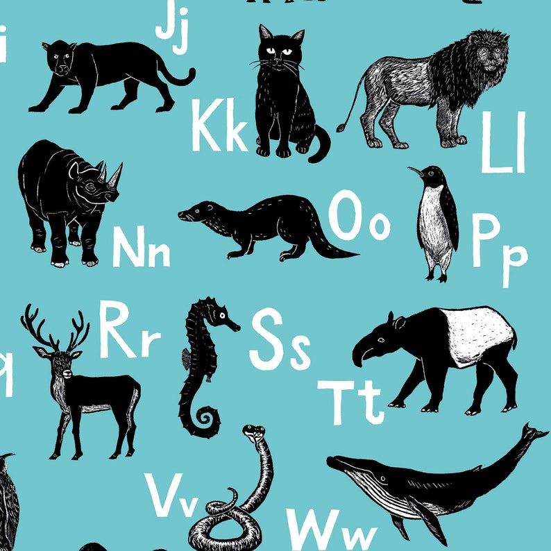 Animal ABC-Poster, illustrated german alphabet poster for kids image 3