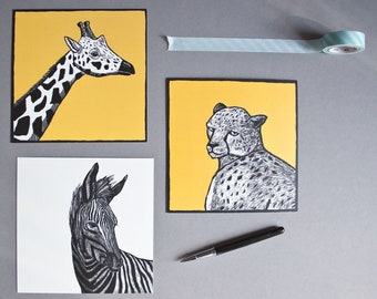Wild Animals Postcard set for natur lovers