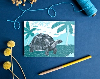 Turtle postcard A6, animal card for animal and plant lovers