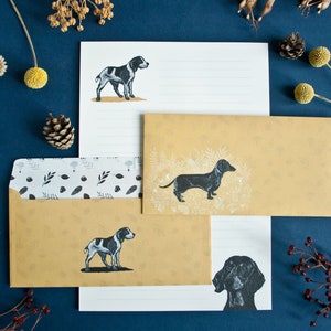 Briefpapier Set Hunde, Briefblock A4 & 10 Briefumschläge