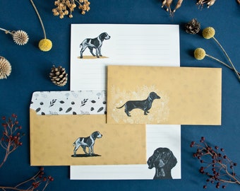 Briefpapierset honden, briefblok A4 & 10 enveloppen