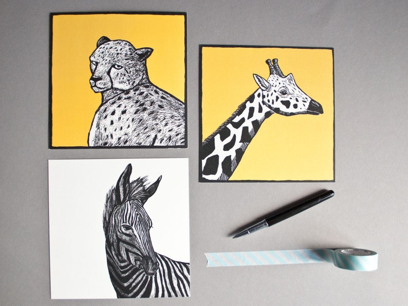 Custom postcard set 10 postcards with animal illustrations image 9