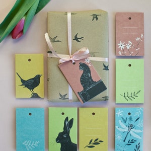 Set of 4 Gift Tags with animal illustrations image 8