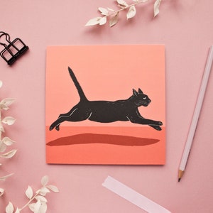 Carte postale Chat Saut au format carré