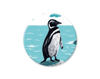 Round penguin magnet