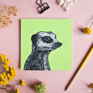 Carte postale Suricate, illustration pour les amoureux de la nature