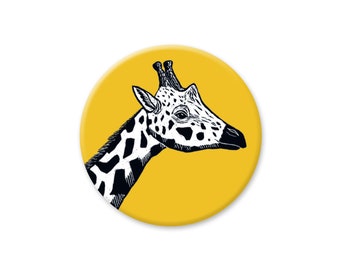 Girafe aimantée ronde, diamètre 38 mm