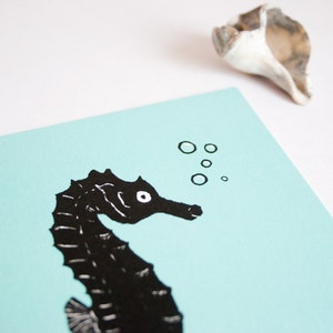 Postcard Seahorse, animal illustration image 2