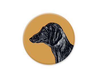 Round dachshund magnet