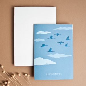 Carte de vœux Avec profonde sympathie, carte de sympathie, C6