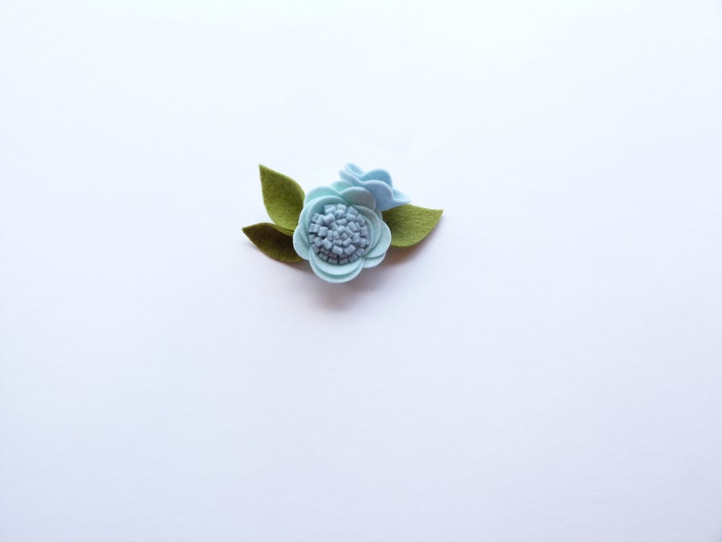 Single flower headband or alligator clip flower clip Blue Single Felt Flower,Baby felt Headband hair clip,