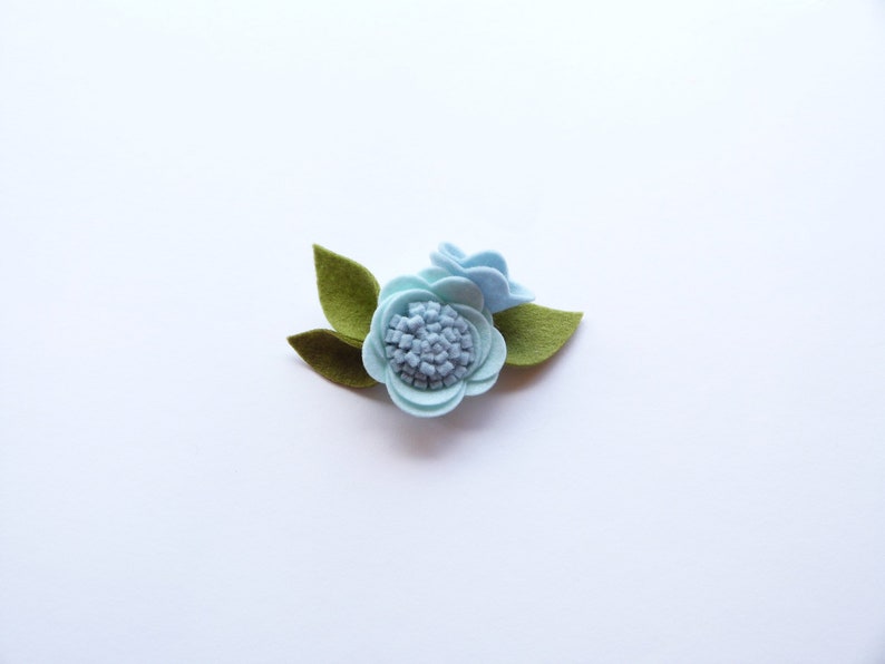 Single flower headband or alligator clip flower clip Blue Single Felt Flower,Baby felt Headband hair clip,