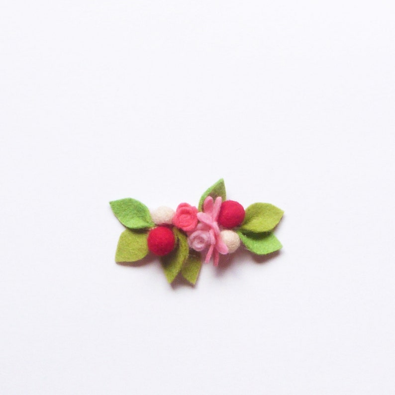 Red Pink pompom Mini Felt Flower Crown Baby Headband Rose Headband Flower girls accessories Blue Wool Felt Flower Crown in