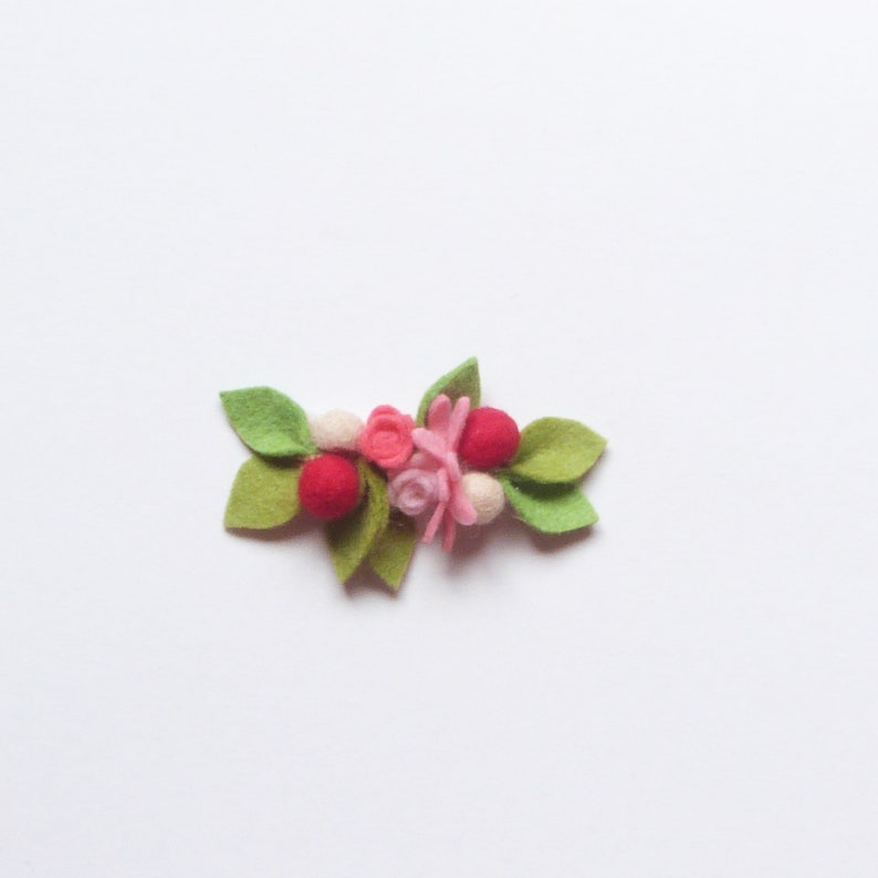 Red Pink pompom Mini Felt Flower Crown Baby Headband Rose Headband Flower girls accessories Blue Wool Felt Flower Crown in