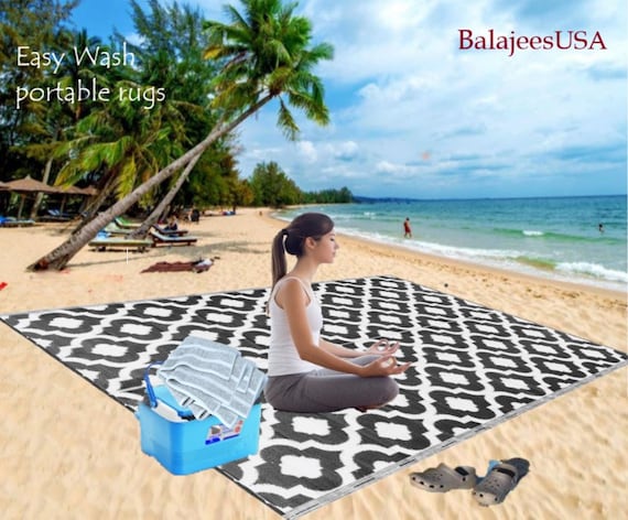 Straw beach mat large sale