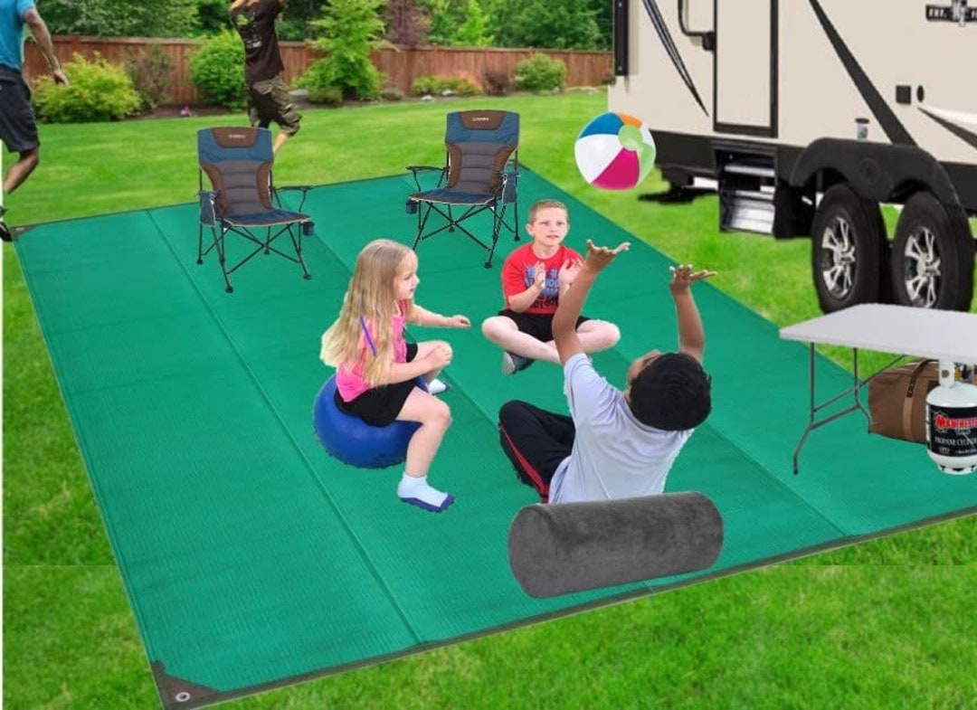 BUSA Outdoor Patio Rugs, Awning Mats, RV Patio Mats Clearance Green