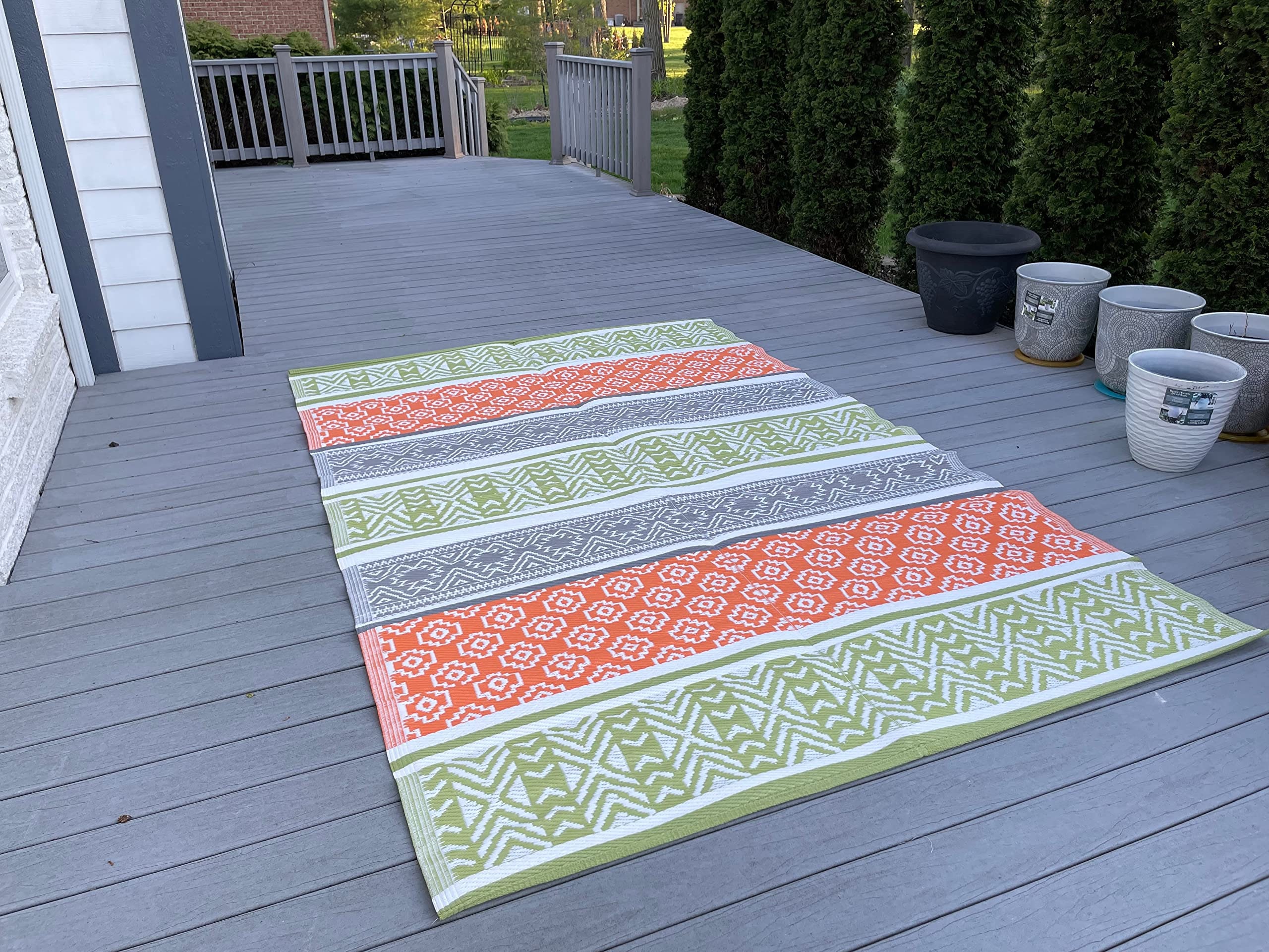 BUSA Outdoor Rugs Plastic Straw Rugs Outdoor Patio Rugs 9'x18',9'x12
