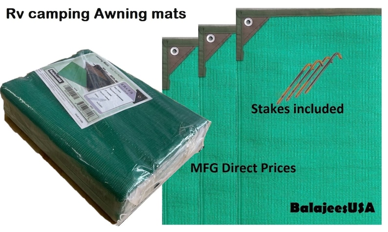 B-USA Outdoor Patio Rugs, Awning Mats, RV Patio Mats Clearance Green ...