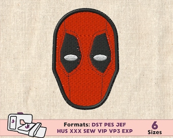 DEADPOOL EMBROIDERY DESIGN, superhero deadpool machine embroidery design, superhero machine embroidery design