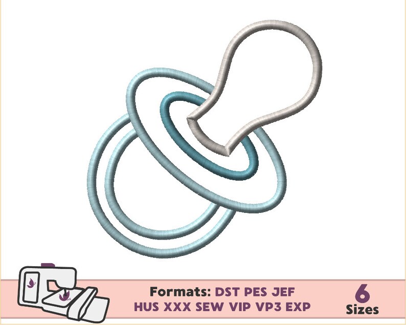 BABY APPLIQUE DESIGN Pacifier Baby Embroidery Machine Applique Etsy