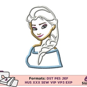 PRINCESS APPLIQUE DESIGN, elsa frozen machine embroidery design, princess applique elsa frozen olaf embroidery design, frozen elsa applique