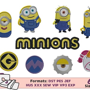 MINION EMBROIDERY DESIGN, kevin bob stuart gru minion embroidery pattern, despicable me embroidery design gru minion favorite villain minion