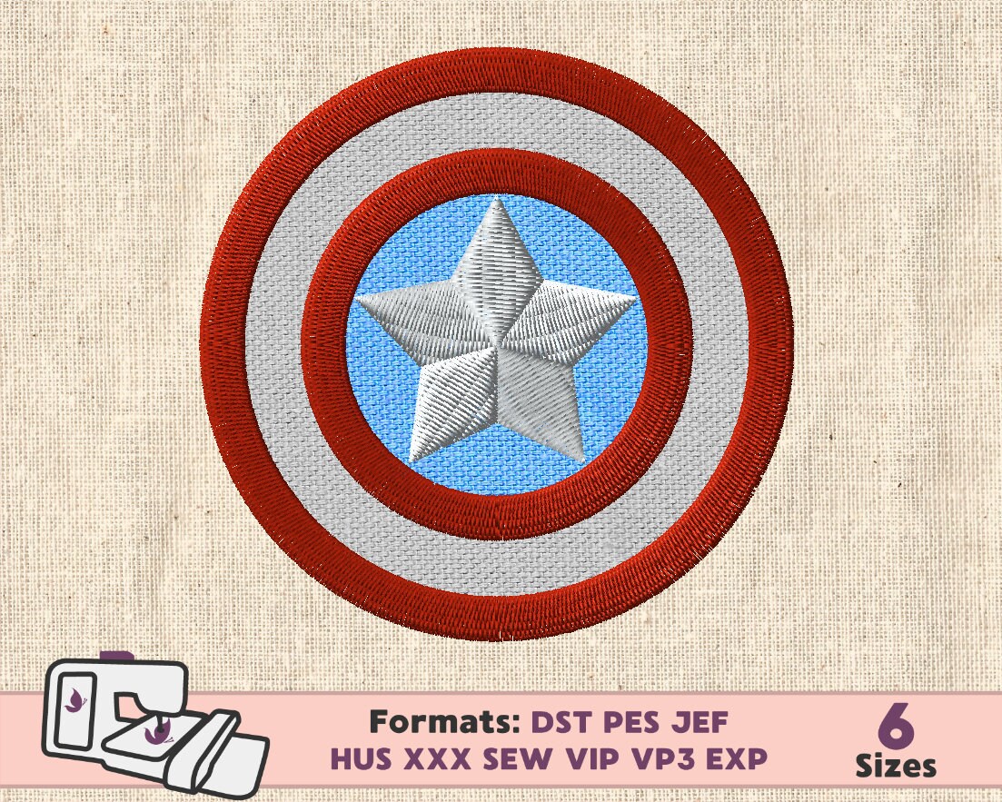CAPTAIN AMERICA APPLIQUE Design Superhero Applique Embroidery - Etsy