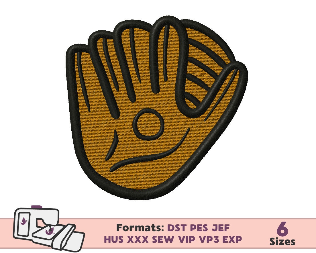 BASEBALL GLOVE EMBROIDERY design Sport softball glove Etsy