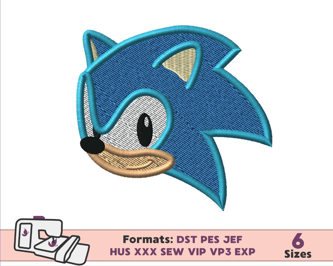 SONIC EMBROIDERY DESIGN the Hedgehog Machine Embroidery - Etsy Denmark