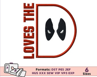 DEADPOOL APPLIQUE DESIGN, deadpool superhero applique embroidery design, superhero deadpool embroidery applique design