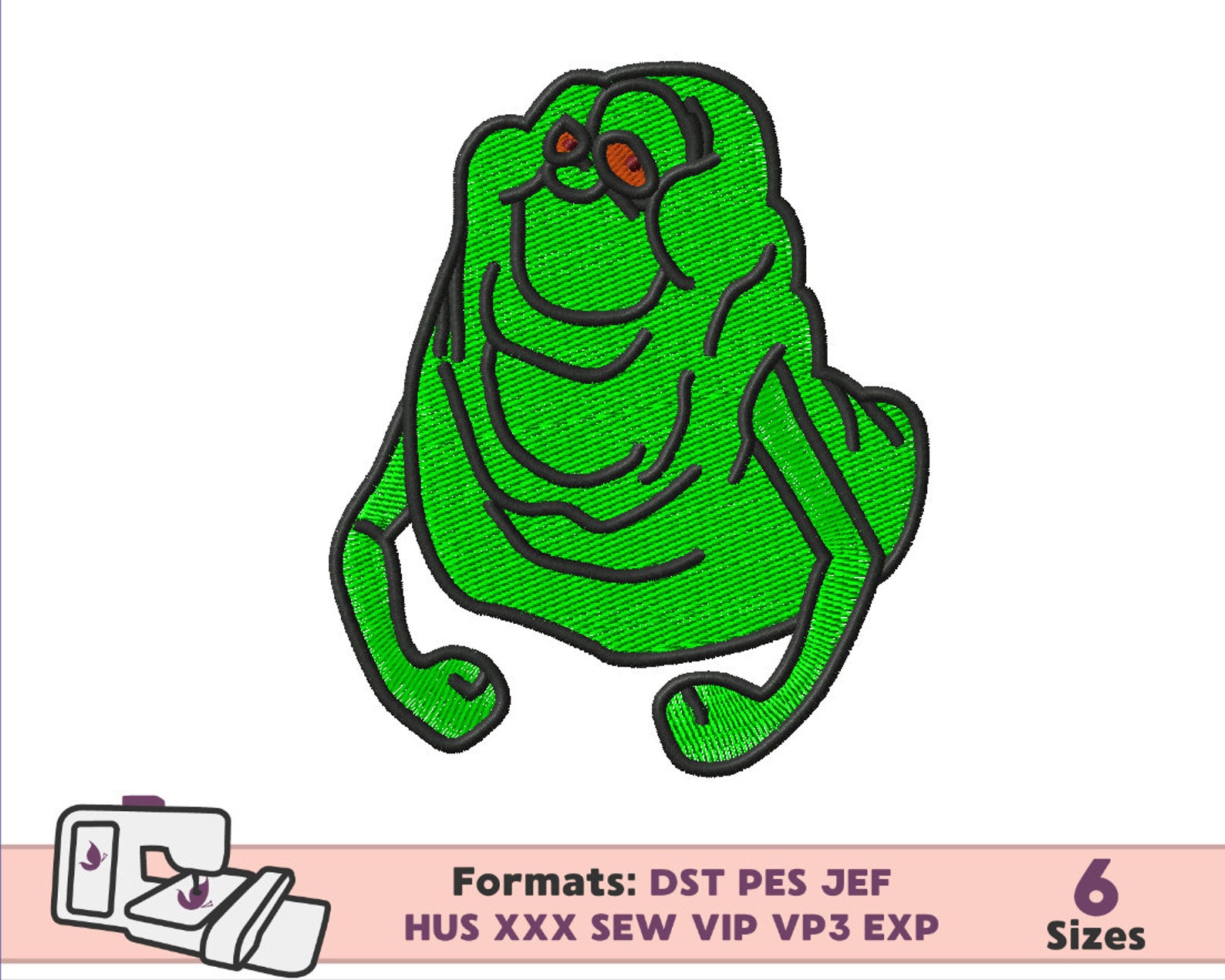 GHOSTBUSTERS EMBROIDERY DESIGN, Slime Stay Puft Ghostbusters Design