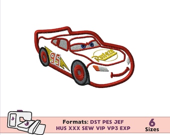 LIGHTNING MCQUEEN APPLIQUE design embroidery  machine design pattern Carsy Applique Embroidery Design Lightning McQueen Cars Applique Design