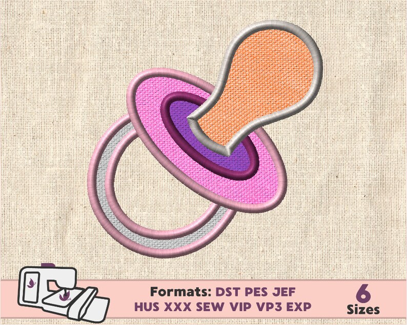 BABY APPLIQUE DESIGN Pacifier Baby Embroidery Machine Applique Etsy