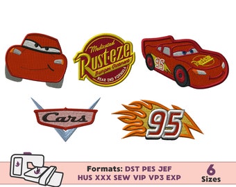 LIGHTNING MCQUEEN EMBROIDERY design machine pattern, Cars Embroidery Design Lightning McQueen, Car Embroidery, Cars McQueen lightning design