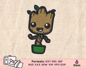 GROOT EMBROIDERY DESIGN, i'm groot machine embroidery pattern, guardians of the galaxy embroidery design, groot guardians galaxy embroidery