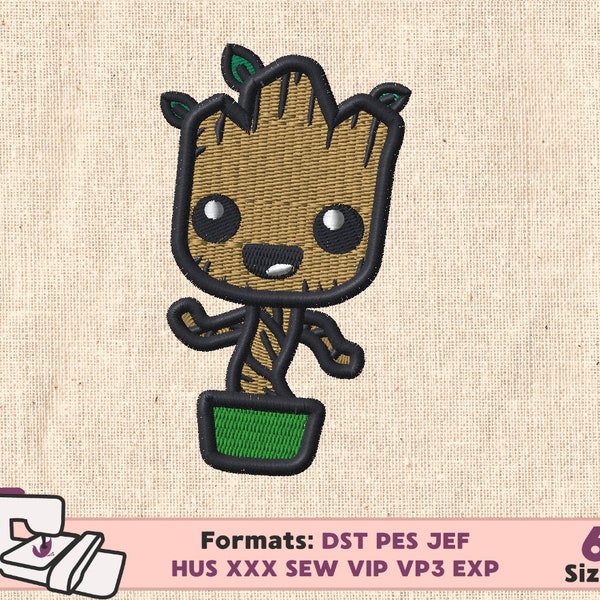 GROOT EMBROIDERY DESIGN, i'm groot machine embroidery pattern, guardians of the galaxy embroidery design, groot guardians galaxy embroidery