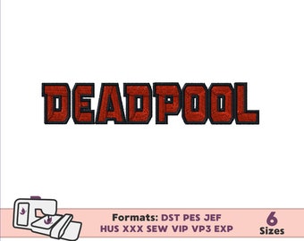DEADPOOL EMBROIDERY DESIGN, superhero deadpool machine embroidery design, superhero machine embroidery design