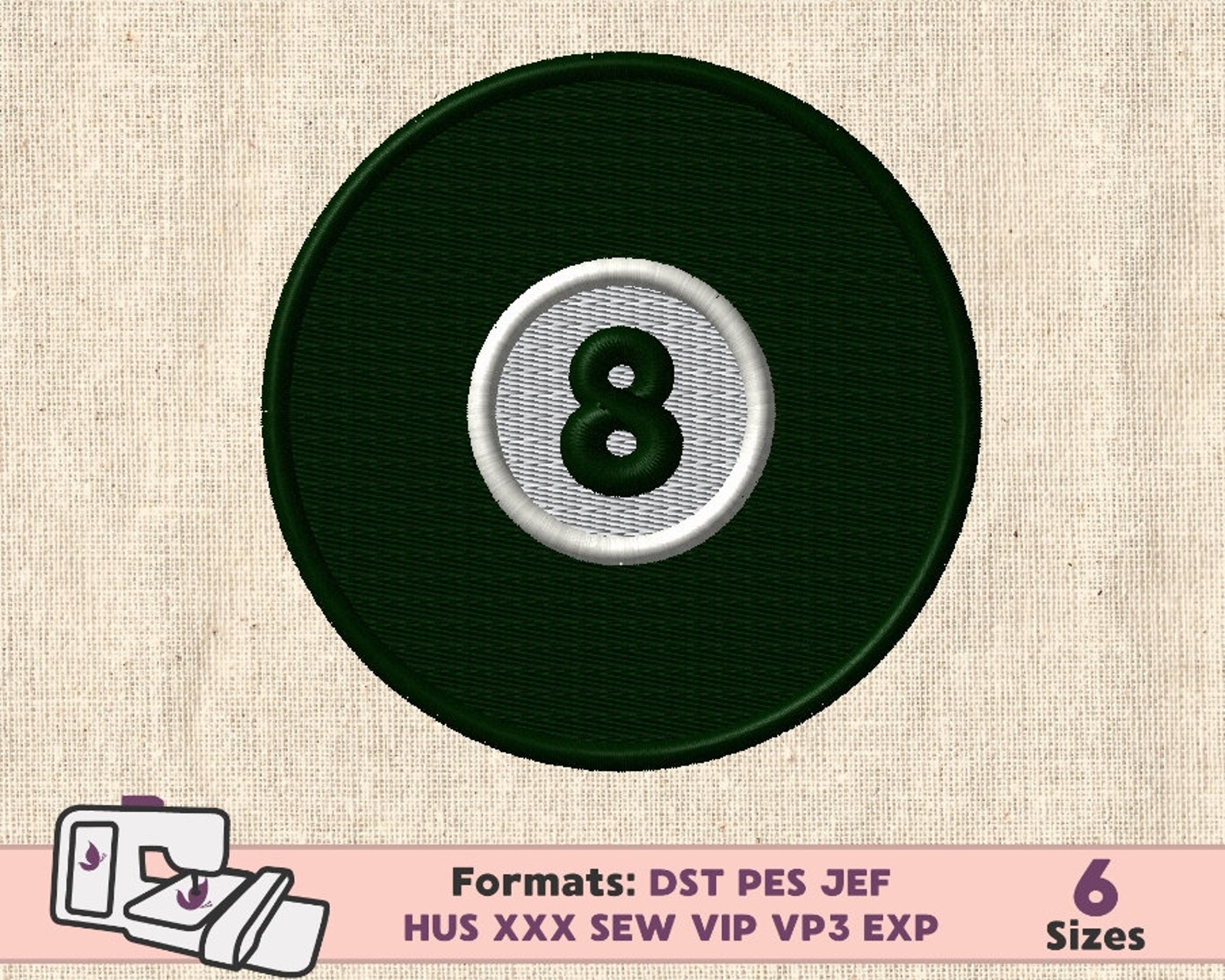 SPORT EMBROIDERY DESIGN Billiard Embroidery Machine Pattern Etsy