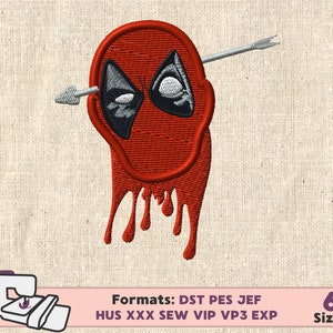 DEADPOOL EMBROIDERY DESIGN, superhero deadpool machine embroidery design, superhero machine embroidery design