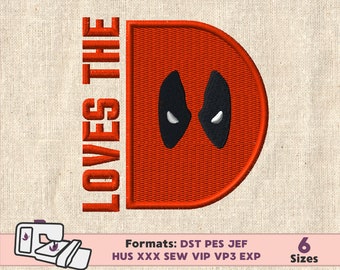 DEADPOOL EMBROIDERY DESIGN, superhero deadpool machine embroidery design, superhero machine embroidery design