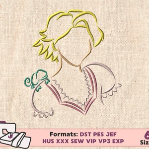 RAPUNZEL PRINCESS EMBROIDERY design, tangled rapunzel pascal machine embroidery design, flynn rapunzel embroidery design, pascal tangled Emb