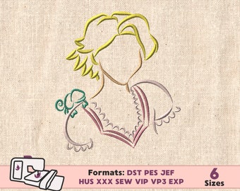 Pascal Rapunzel's Chameleon From Tangled Sketch Digital Embroidery
