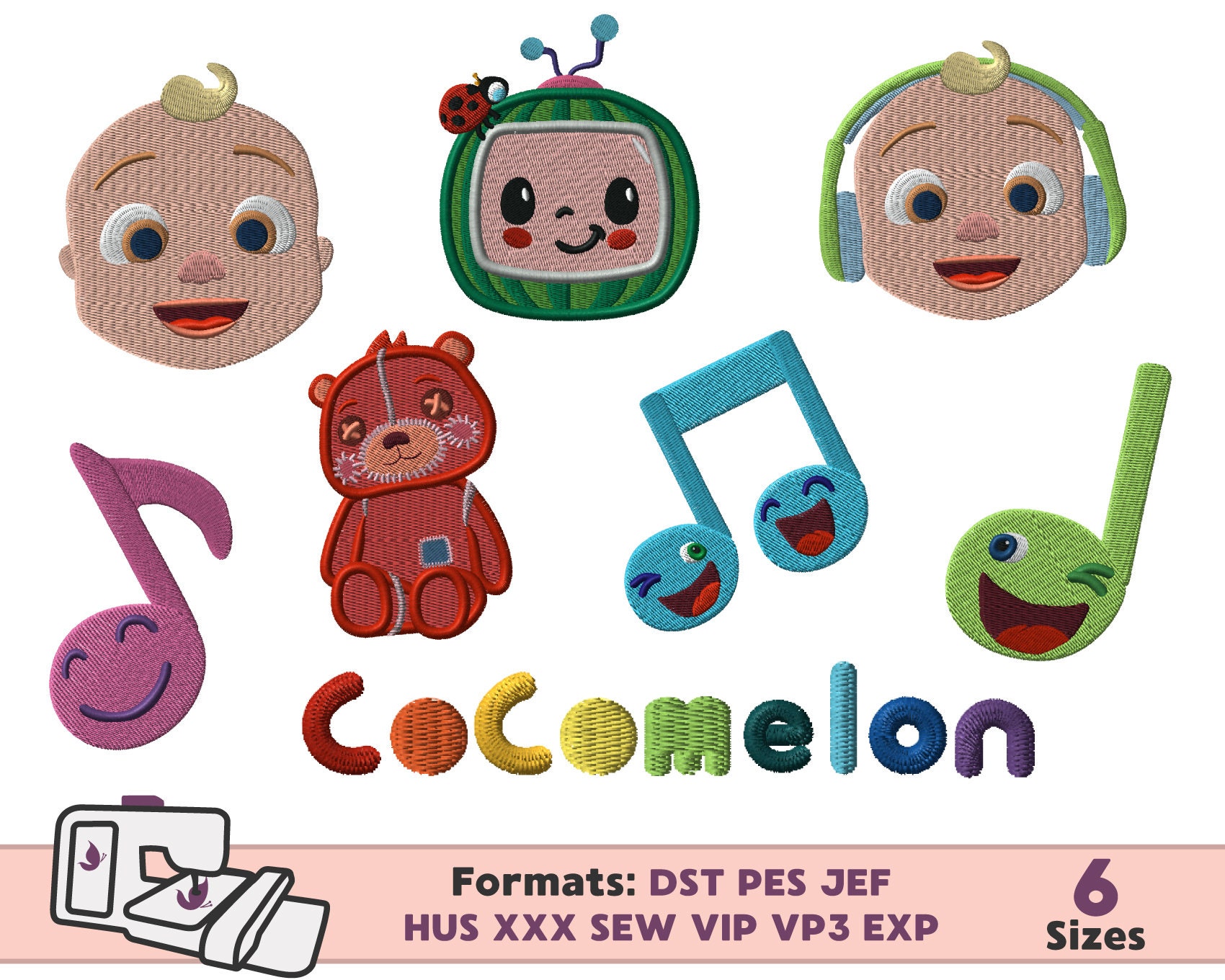 Cocomelon Embroidery - Etsy