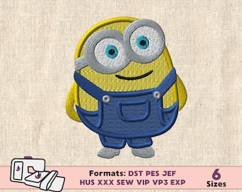 MINION EMBROIDERY DESIGN, kevin bob stuart gru minion embroidery pattern, despicable me embroidery design gru minion favorite villain minion