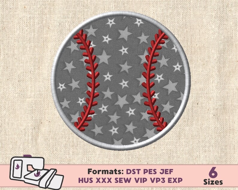 BASEBALL APPLIQUE DESIGN Sport Embroidery Machine Applique Etsy