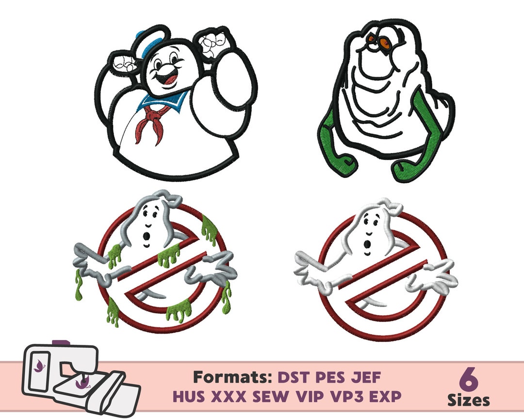 GHOSTBUSTERS APPLIQUE DESIGN, Bundle Pack Ghostbusters Machine